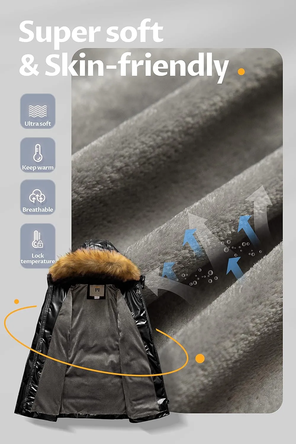 CREATMO US Girl's Long Length Winter Coat Parka Water Resistant Puffer Jacket With Fleece Lining