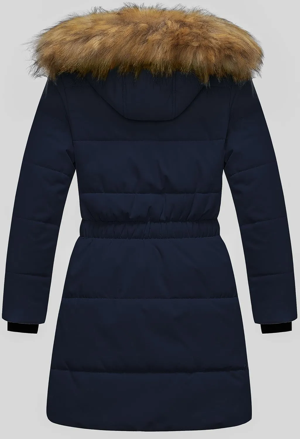 CREATMO US Girl's Long Length Winter Coat Parka Water Resistant Puffer Jacket With Fleece Lining