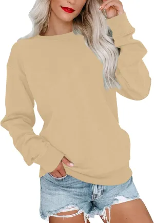 Crew Neck Fall Sweatshirts For Women Long Sleeve Casual Tops Trendy Gradient Color Sweatshirts Winter Pullover Outfit