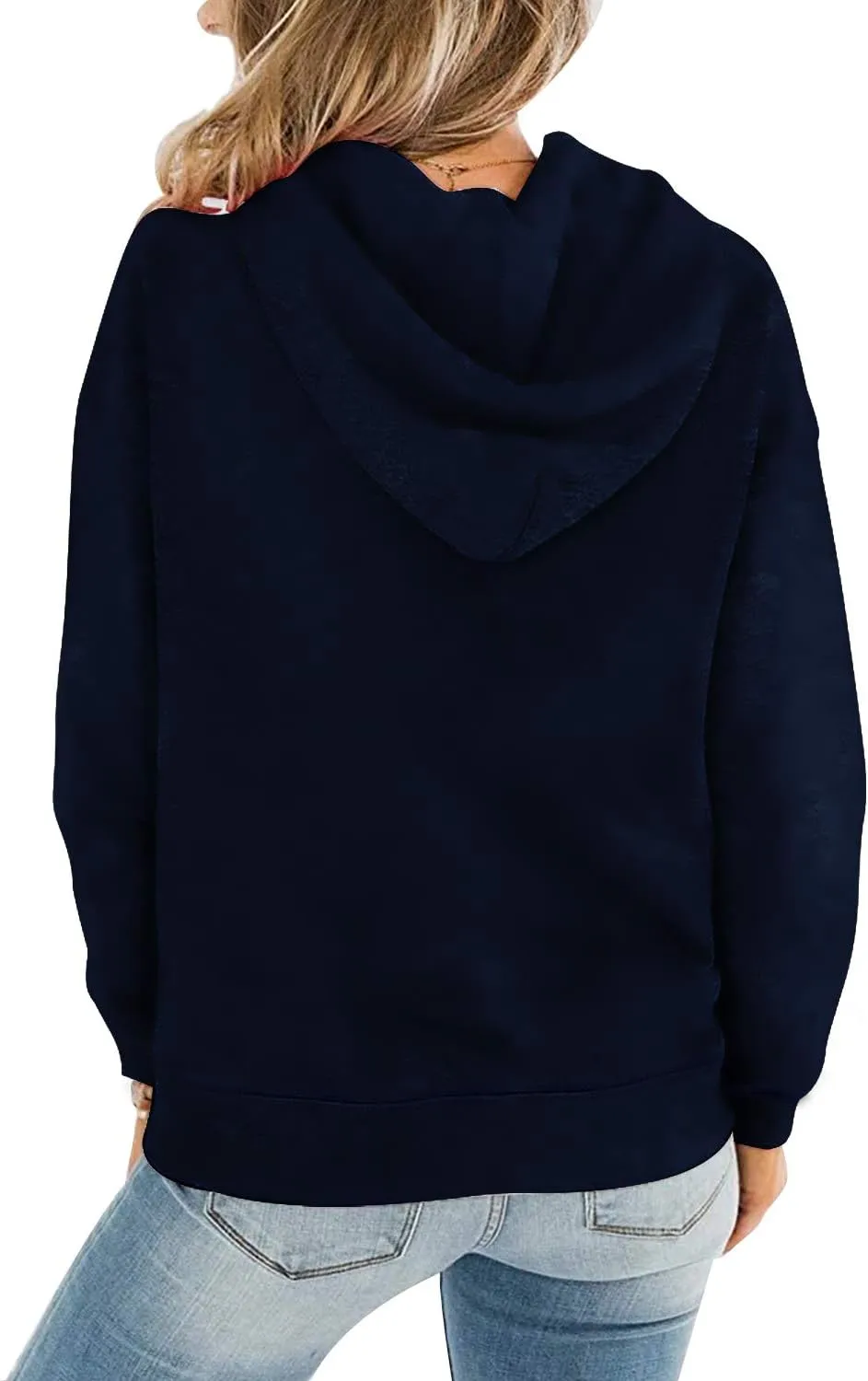 Davenil Womens Hoodies Comfy Fleece Long Sleeve Hooded Sweatshirt Pullover for Women Casual Tops with Pocket