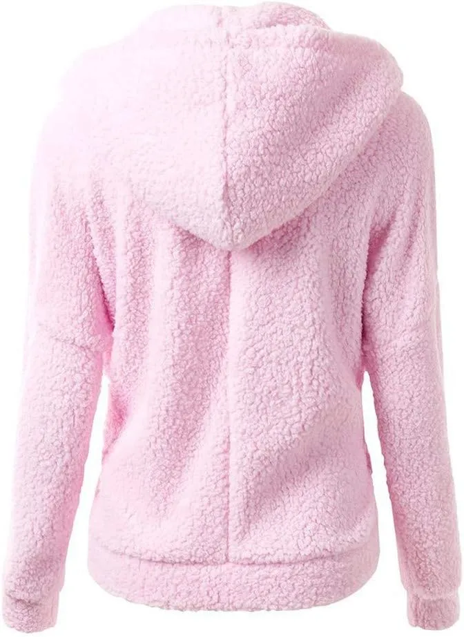 Fall Jackets for women 2024 Faux Fur Sherpa Jacket Fuzzy Hooded Jacket Winter Coats Shearling Outwear Shaggy Coat