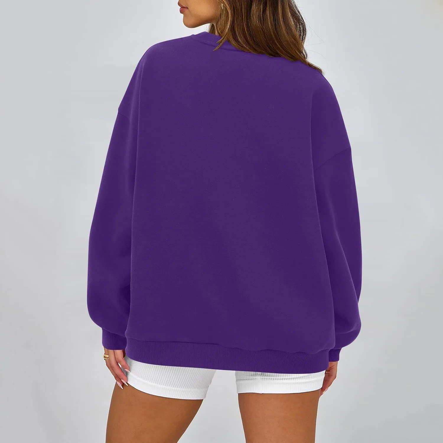 Fleece Plus Size Crewneck Sweatshirts Women Oversized Sweatshirt Hoodies Tunic Pullover Warm Sweaters Casual Tops