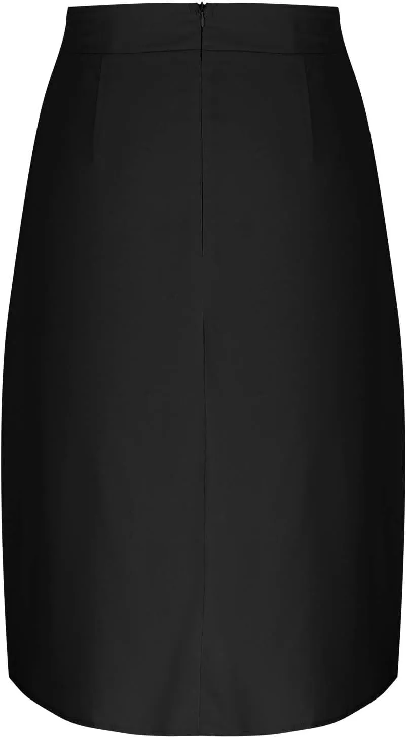 Flowy Midi Skirt for Women Summer Trendy Solid Color High Waist Casual Button Front Skirts with Pockets