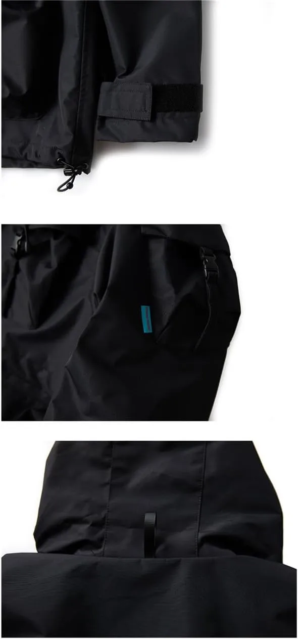 FULBHPRINT Outdoor Multi-Pocket Hooded Cargo Jackets Japanese Streetwear Waterproof Coat Harajuku Casual Tops