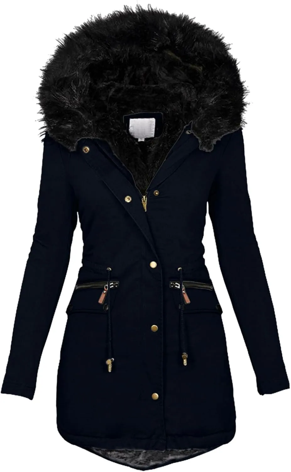 FZVYD Womens Winter Coats Warm Sherpa Lined Parkas Thickened Windproof Outerwear with Fur Hood Plus Size Puffer Down Jackets