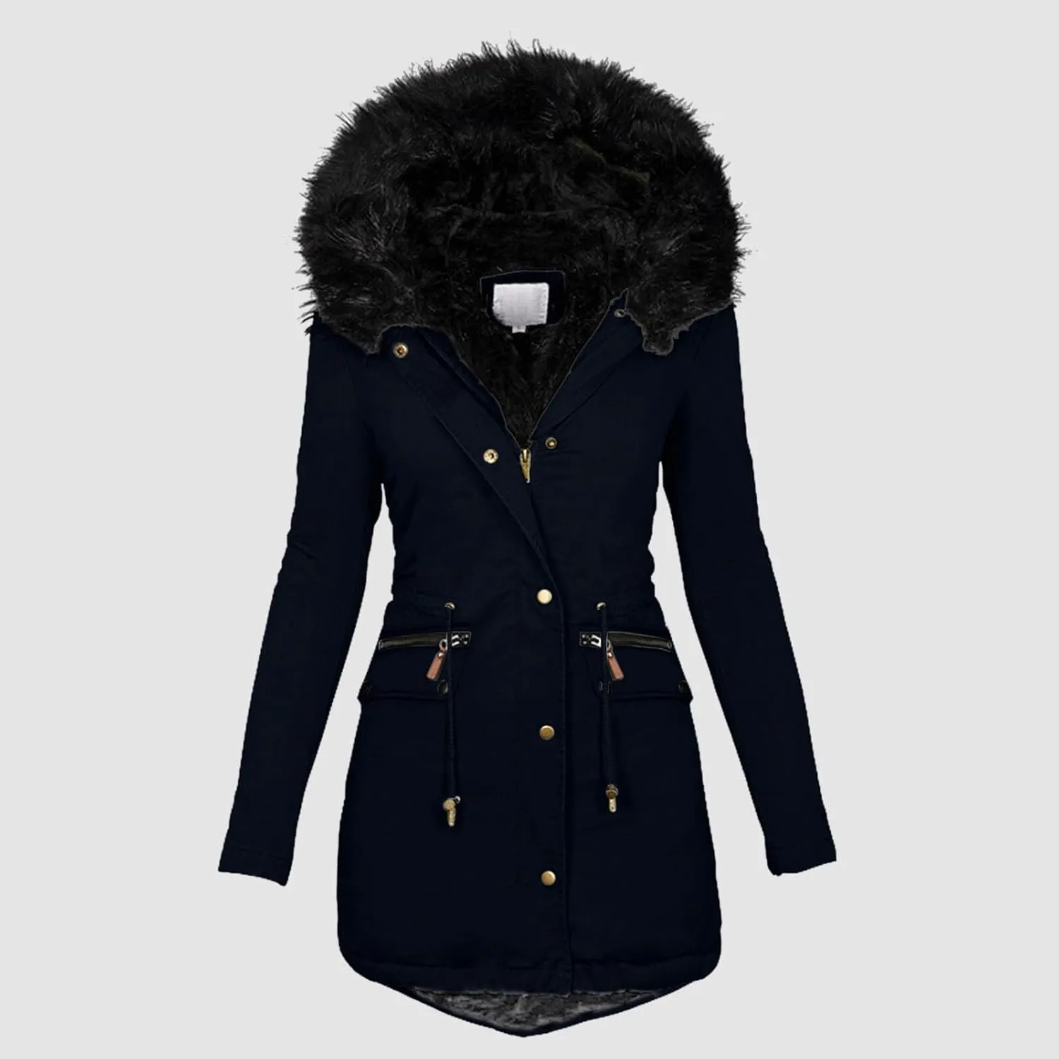 FZVYD Womens Winter Coats Warm Sherpa Lined Parkas Thickened Windproof Outerwear with Fur Hood Plus Size Puffer Down Jackets