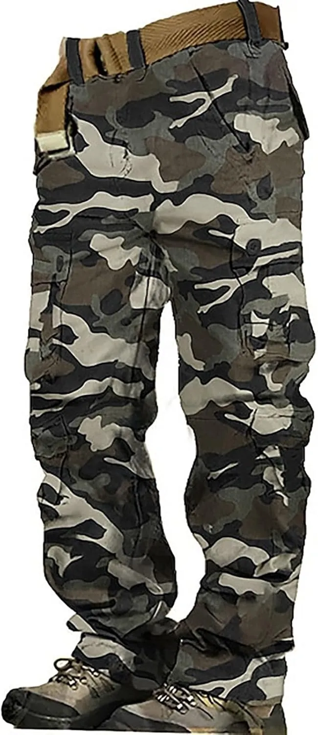 Gear Men's Hiking Tactical Sweatpants Waist Denim Long Pants Men's Casual Cargo Pants Sweatpants for Men Men's Camo