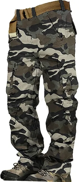 Gear Men's Hiking Tactical Sweatpants Waist Denim Long Pants Men's Casual Cargo Pants Sweatpants for Men Men's Camo