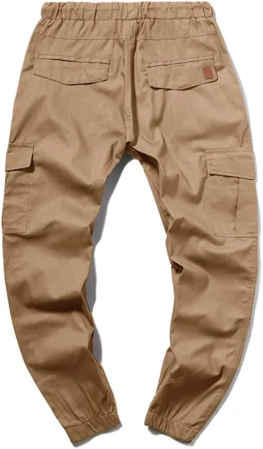 GIERIDUC Men's Cargo Fleece Jogger Sweatpant Mens Pajama Pants Long Length Men's Khaki Corduroy Pants Mens Outdoor Work Pants
