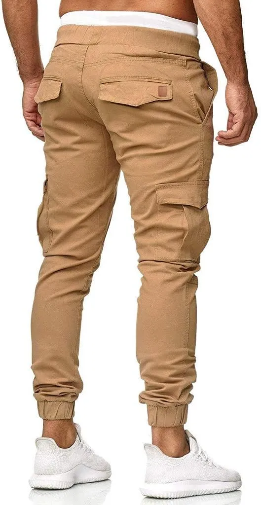 GIERIDUC Men's Cargo Fleece Jogger Sweatpant Mens Pajama Pants Long Length Men's Khaki Corduroy Pants Mens Outdoor Work Pants