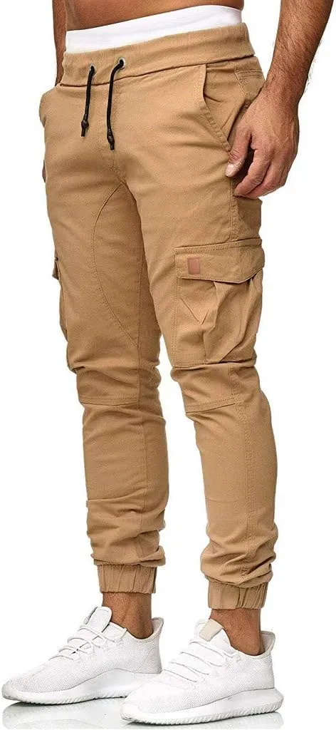 GIERIDUC Men's Cargo Fleece Jogger Sweatpant Mens Pajama Pants Long Length Men's Khaki Corduroy Pants Mens Outdoor Work Pants