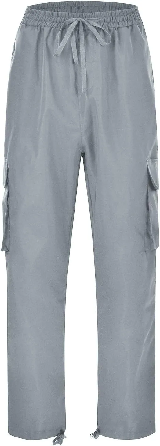 GIERIDUC Mens Cargo Pants Casual Hiking Pants Gym Workout Joggers Athletic Pants Cotton Loose Straight Leg Sweatpants for Men