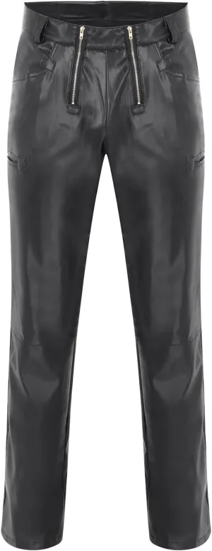 GIERIDUC Men's Faux Leather Pants Reversible Basketball Jerseys for Men Extra Long Lounge Pants Mens Athletic Dress Pants Men