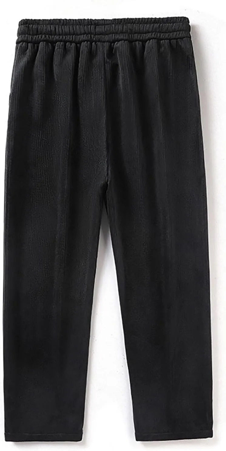 GIERIDUC Mens Fleece Joggers Workout Gym Running Pants Athletic Warm Sweatpants Active Winter Thicken Track Pants with Pocket