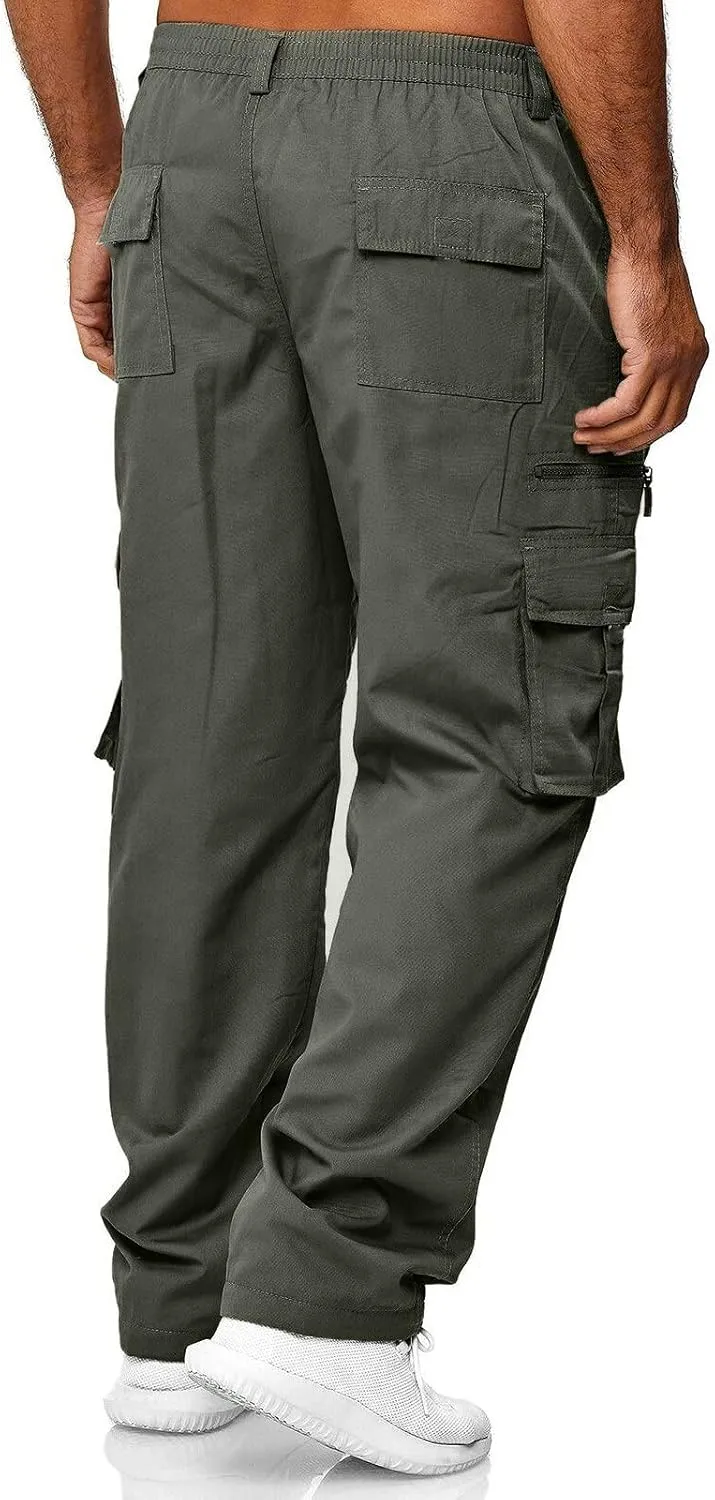 GIERIDUC Men's Lightweight Cargo Pants Sweatpants Athletic Running Fashion Trousers Drawstring Loose Fit Joggers with Pockets