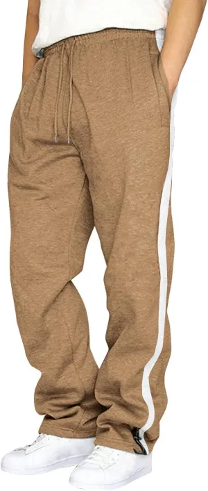 GIERIDUC Men's Twill Relaxed Fit Cargo Pant Wide Leg Tracksuit Bottoms Mens Fashion Dress Pants Black and White Leggings