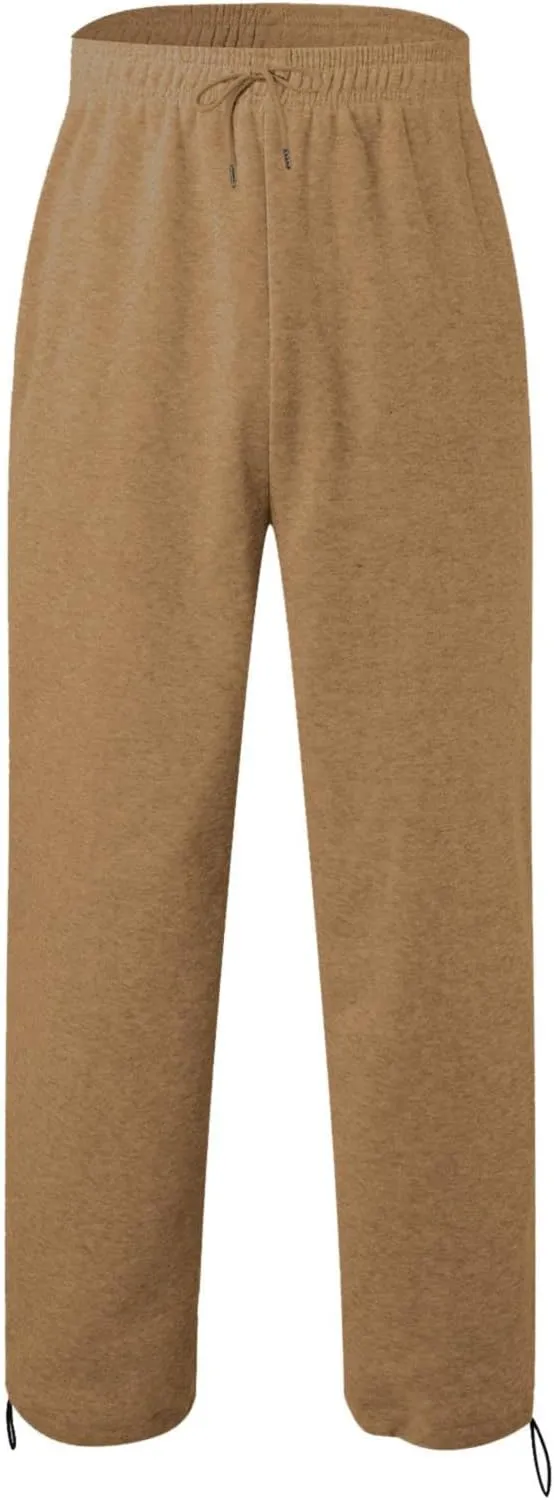 GIERIDUC Men's Twill Relaxed Fit Cargo Pant Wide Leg Tracksuit Bottoms Mens Fashion Dress Pants Black and White Leggings