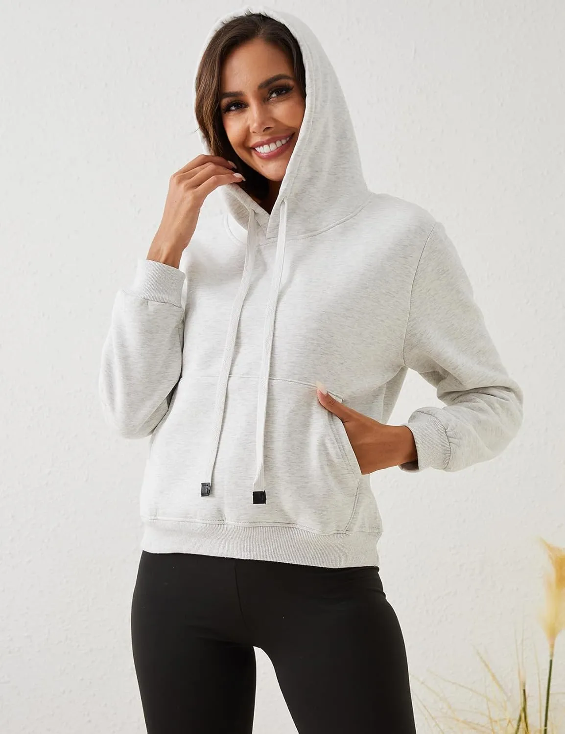 Gihuo Women's Winter Warm Hoodie Sherpa Fleece Lined Pullover Hoodie Hooded Sweatshirt Heavyweight Casual Tops