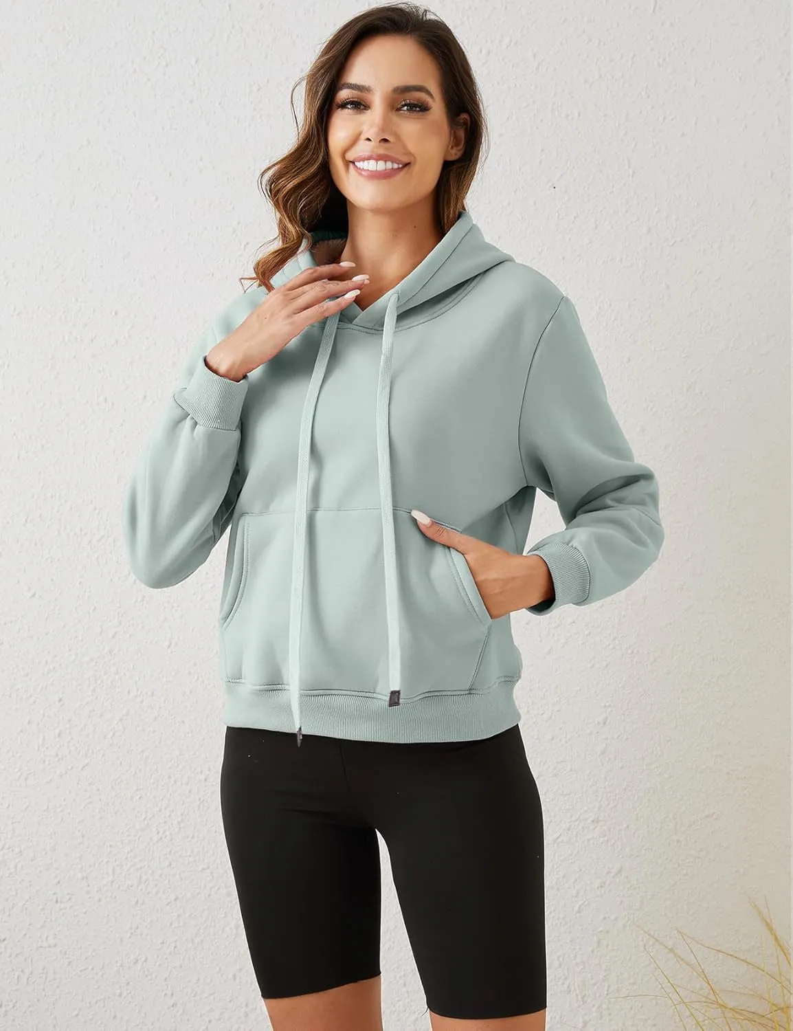 Gihuo Women's Winter Warm Hoodie Sherpa Fleece Lined Pullover Hoodie Hooded Sweatshirt Heavyweight Casual Tops