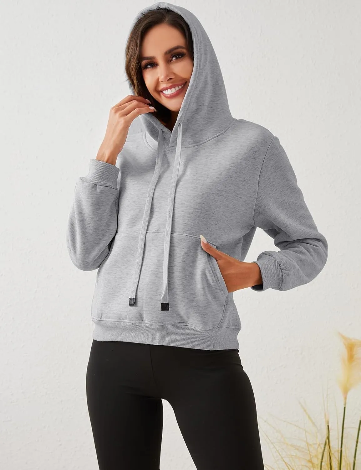 Gihuo Women's Winter Warm Hoodie Sherpa Fleece Lined Pullover Hoodie Hooded Sweatshirt Heavyweight Casual Tops