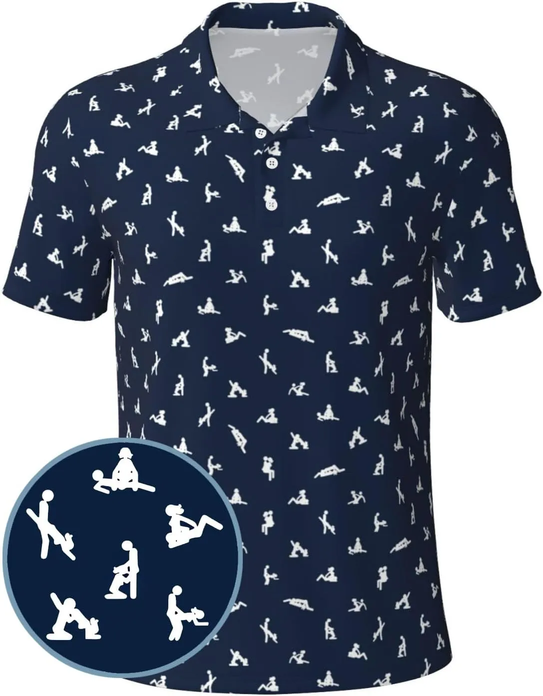 Golf Shirts for Men, Funny Golf Polo Moisture Wicking Dry Fit Short Sleeve