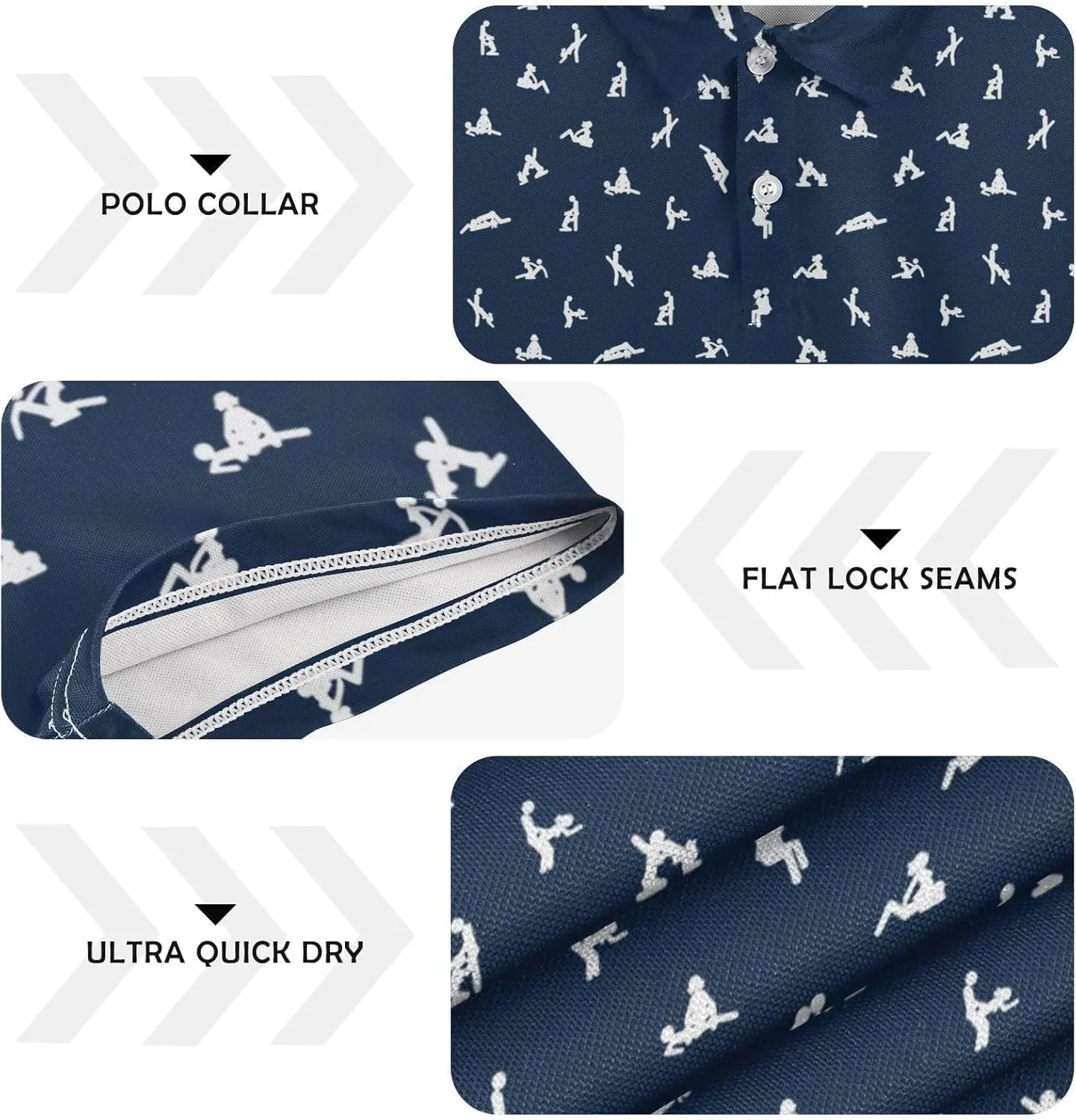 Golf Shirts for Men, Funny Golf Polo Moisture Wicking Dry Fit Short Sleeve