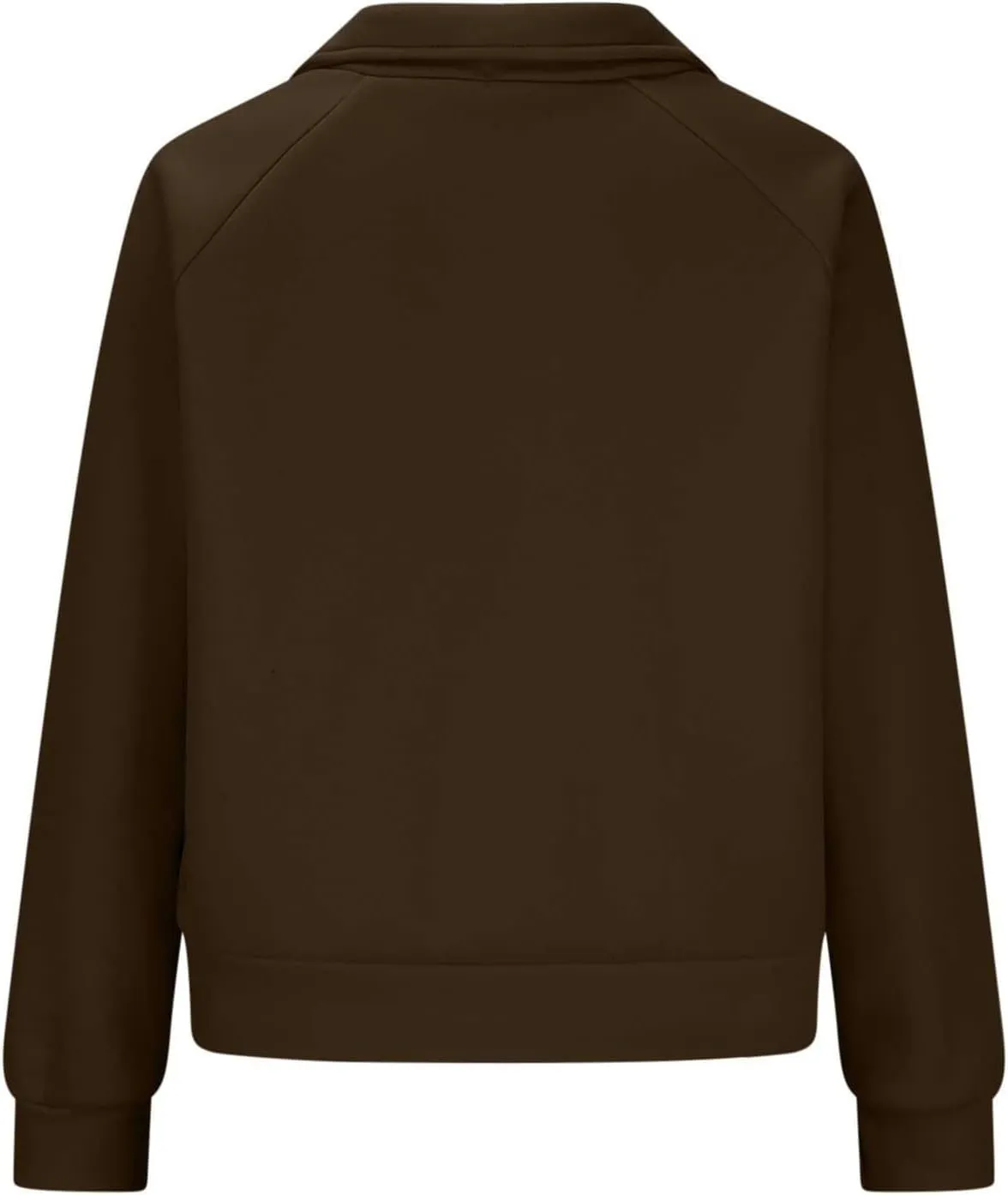 Half Zip Fleece Pullover Sweatshirts Women Fall Crop Sweatshirts No Hood Preppy Sweatshirt Wrap Sweaters with Pockets