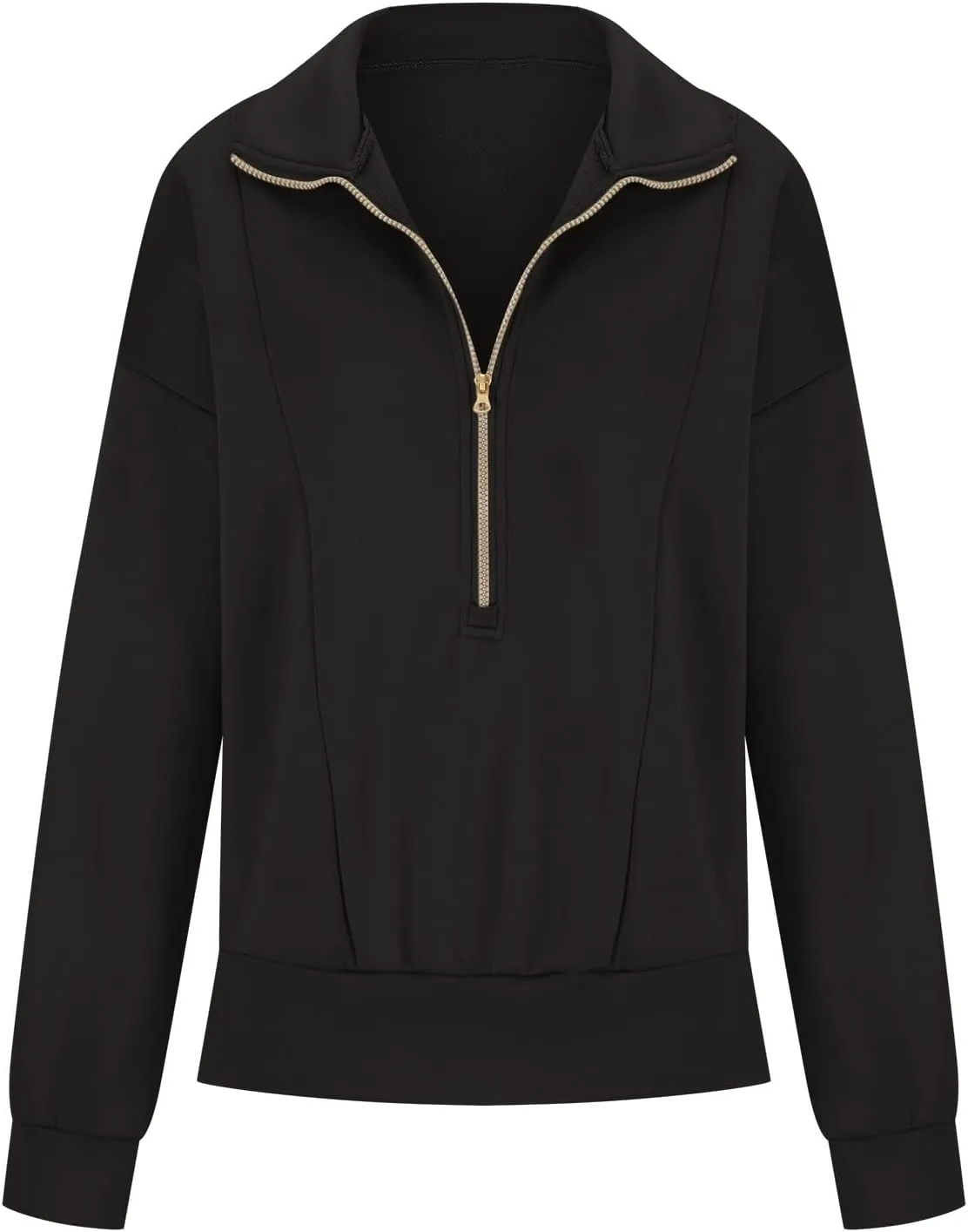 Half Zip Sweatshirts Women Loose Fit Oversized Long Sleeve Cropped Hoodie Crop Pullover Tops Fall Outfits y2k Clothes