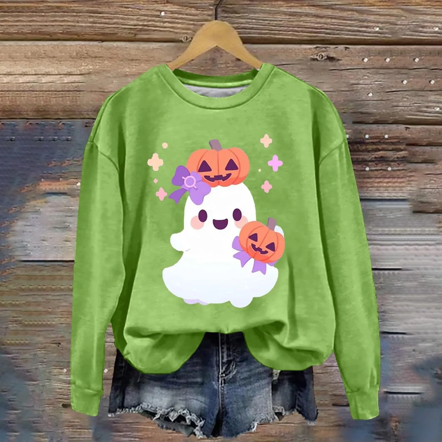 Halloween Sweatshirts For Women Witches Women Sisters Tops Witch Graphic Sweatshirts Pumpkin Face Lightweight