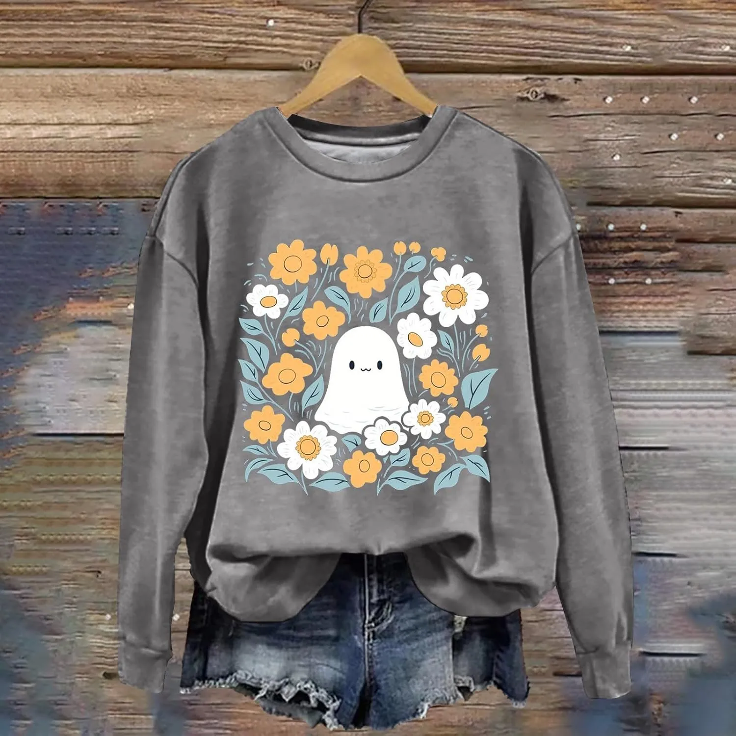 Halloween Sweatshirts For Women Witches Women Sisters Tops Witch Graphic Sweatshirts Pumpkin Face Lightweight