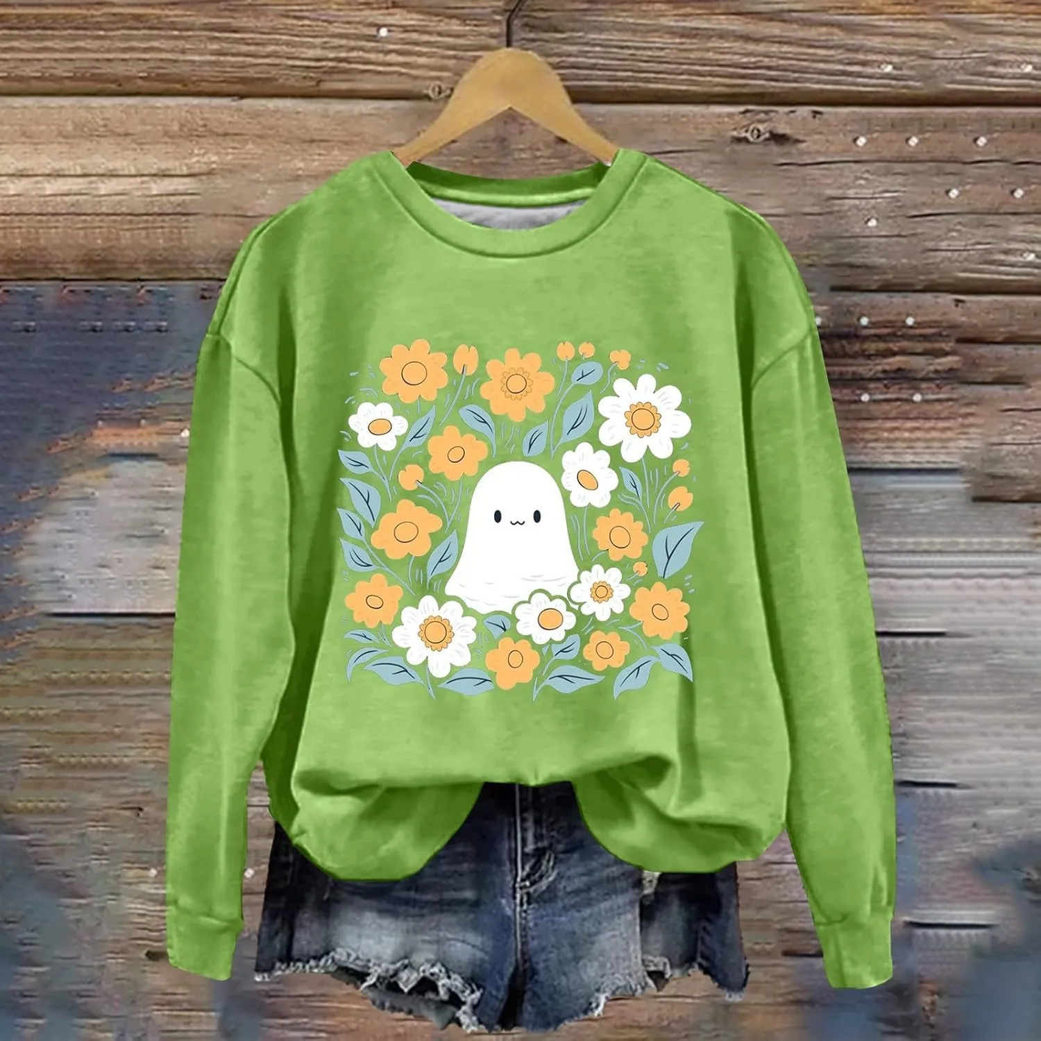 Halloween Sweatshirts For Women Witches Women Sisters Tops Witch Graphic Sweatshirts Pumpkin Face Lightweight