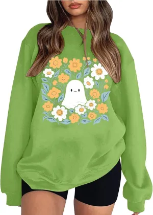 Halloween Sweatshirts For Women Witches Women Sisters Tops Witch Graphic Sweatshirts Pumpkin Face Lightweight