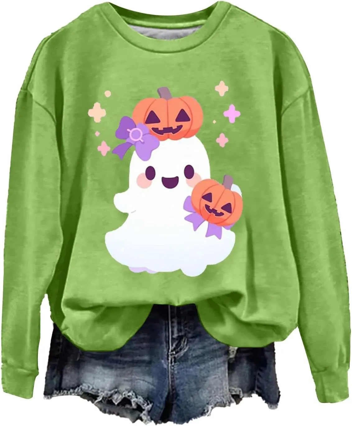 Halloween Sweatshirts For Women Witches Women Sisters Tops Witch Graphic Sweatshirts Pumpkin Face Lightweight