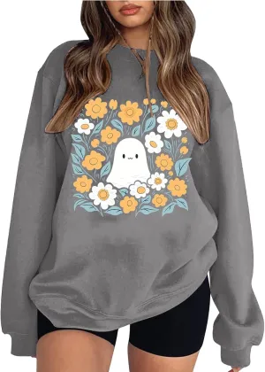 Halloween Sweatshirts For Women Witches Women Sisters Tops Witch Graphic Sweatshirts Pumpkin Face Lightweight