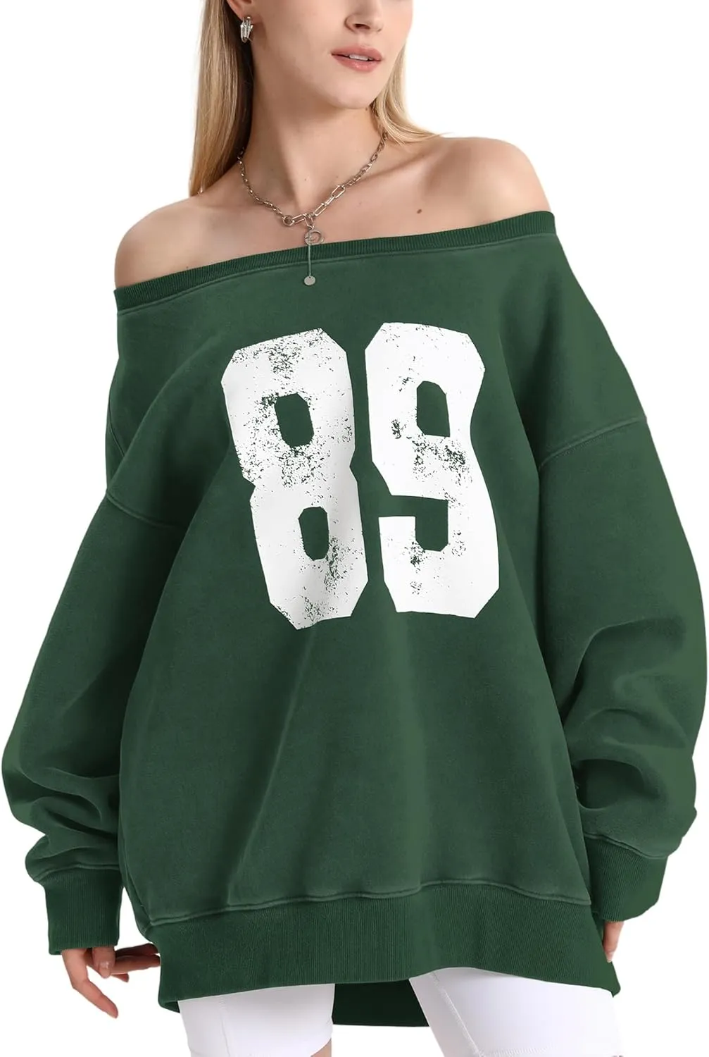 Hatant Off the Shoulder Sweatshirts Womens Graphic Hoodies Jersey Sweatshirts Off Shoulder Sweat Pullover Hoodies for Women