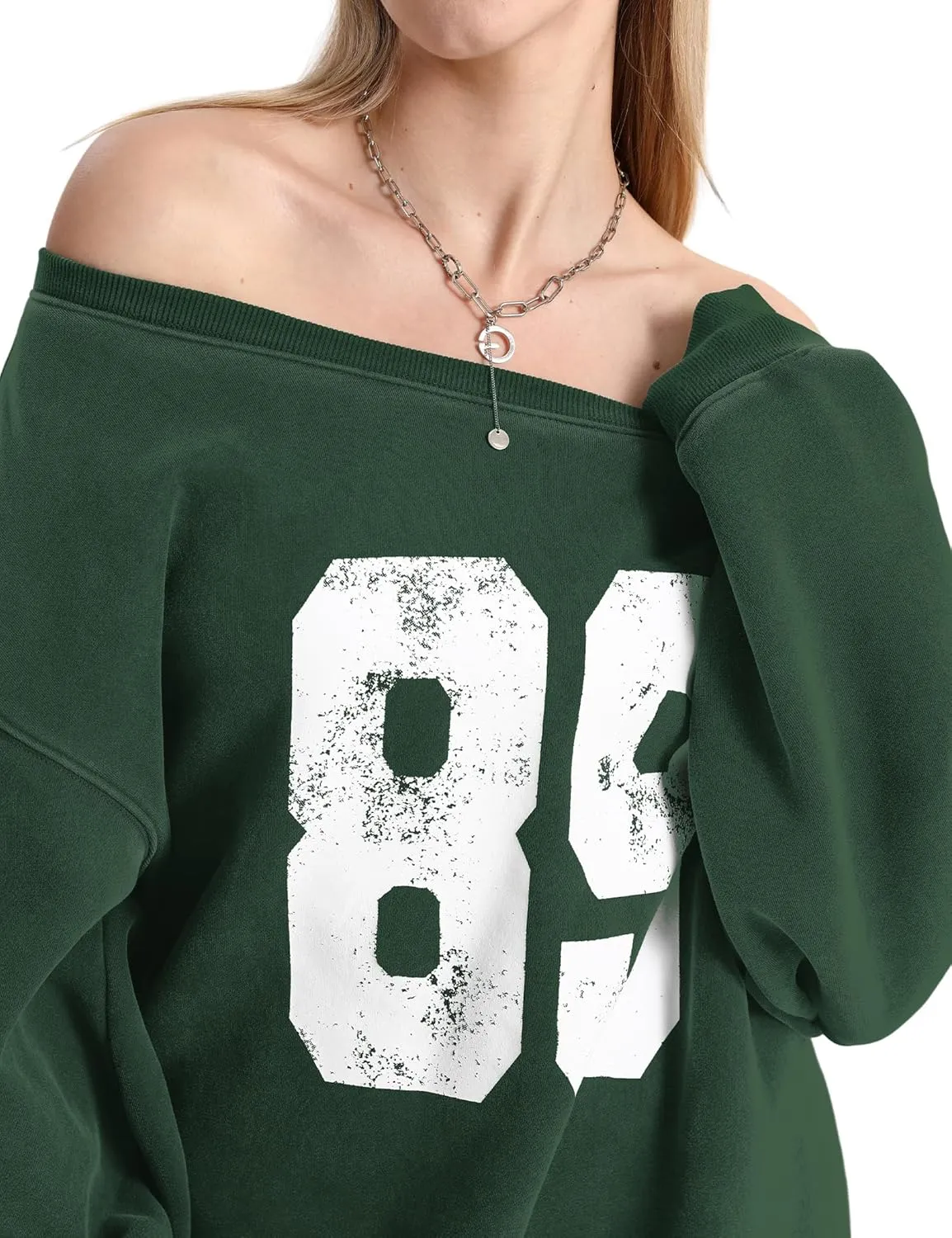Hatant Off the Shoulder Sweatshirts Womens Graphic Hoodies Jersey Sweatshirts Off Shoulder Sweat Pullover Hoodies for Women