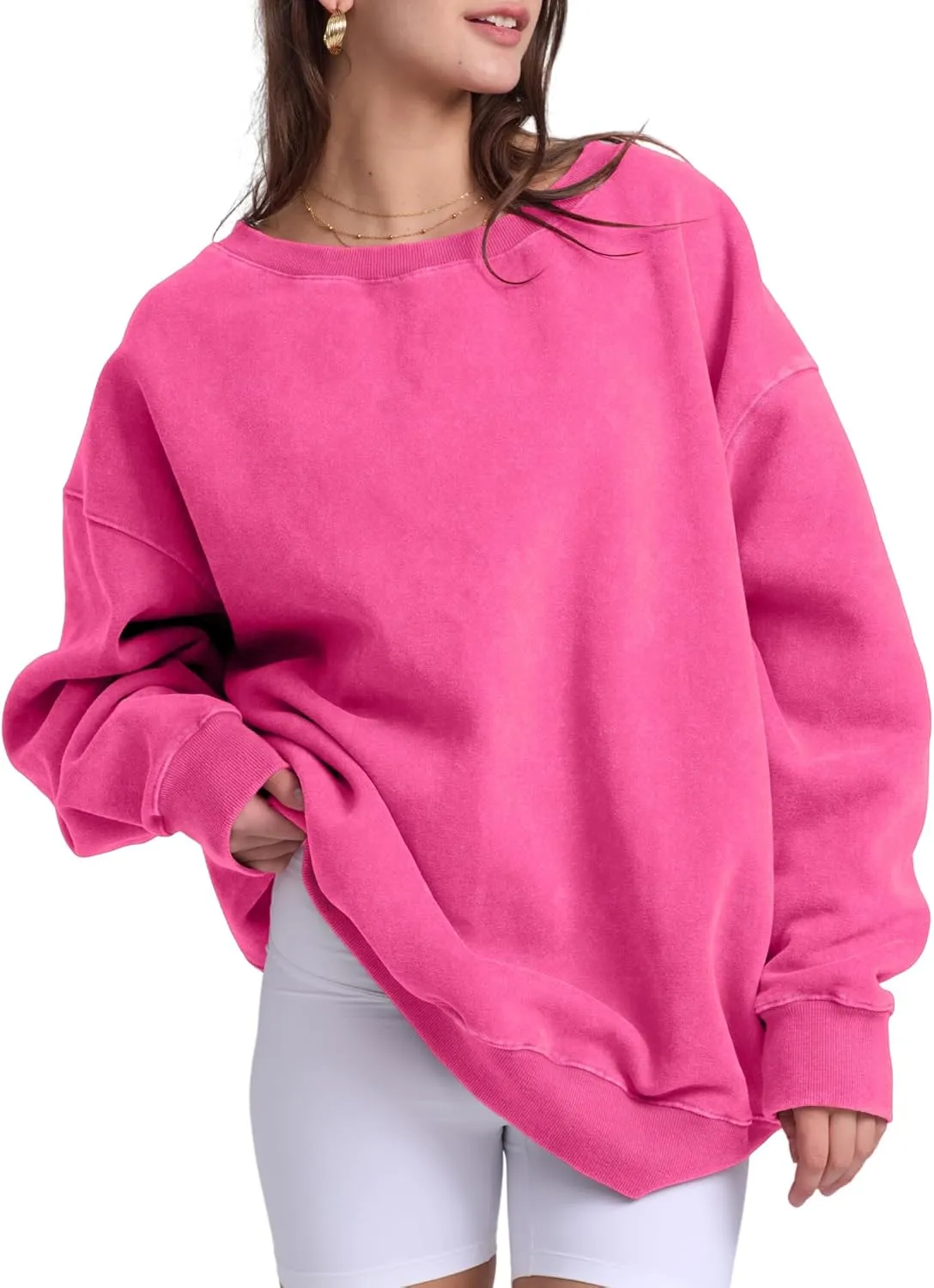 Hatant Womens Off the Shoulder Oversized Sweatshirts One Shoulder Sweatshirts for Women Fashion Hoodies Pullover Sweater Tops