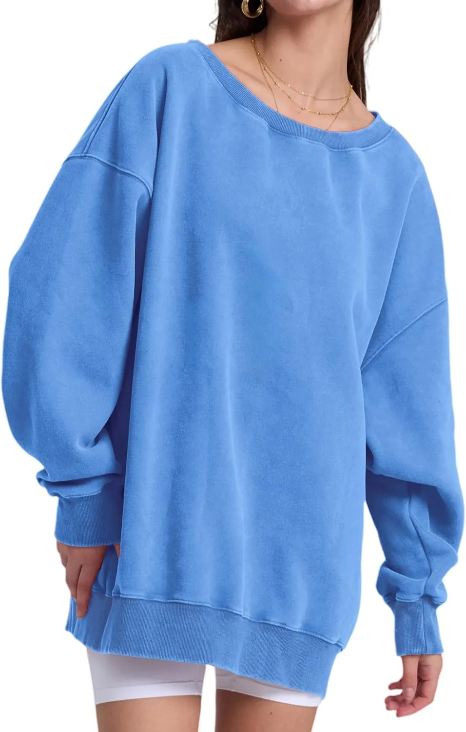 Hatant Womens Off the Shoulder Oversized Sweatshirts One Shoulder Sweatshirts for Women Fashion Hoodies Pullover Sweater Tops