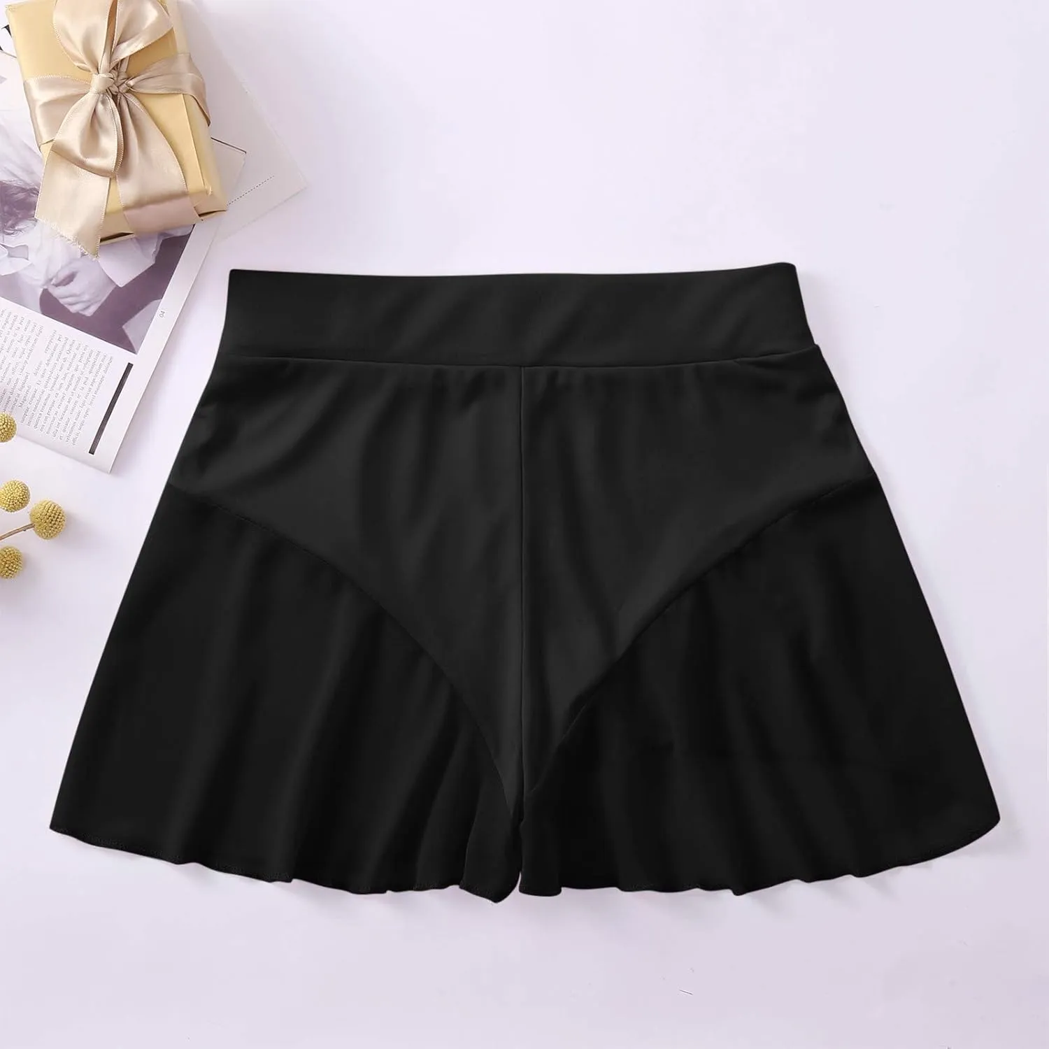 High Waist Sheer Mesh A Line Flowy Skirt Womens Sexy Pleated Ruffled Dance Skirts Hot Lingerie Mini Shorts