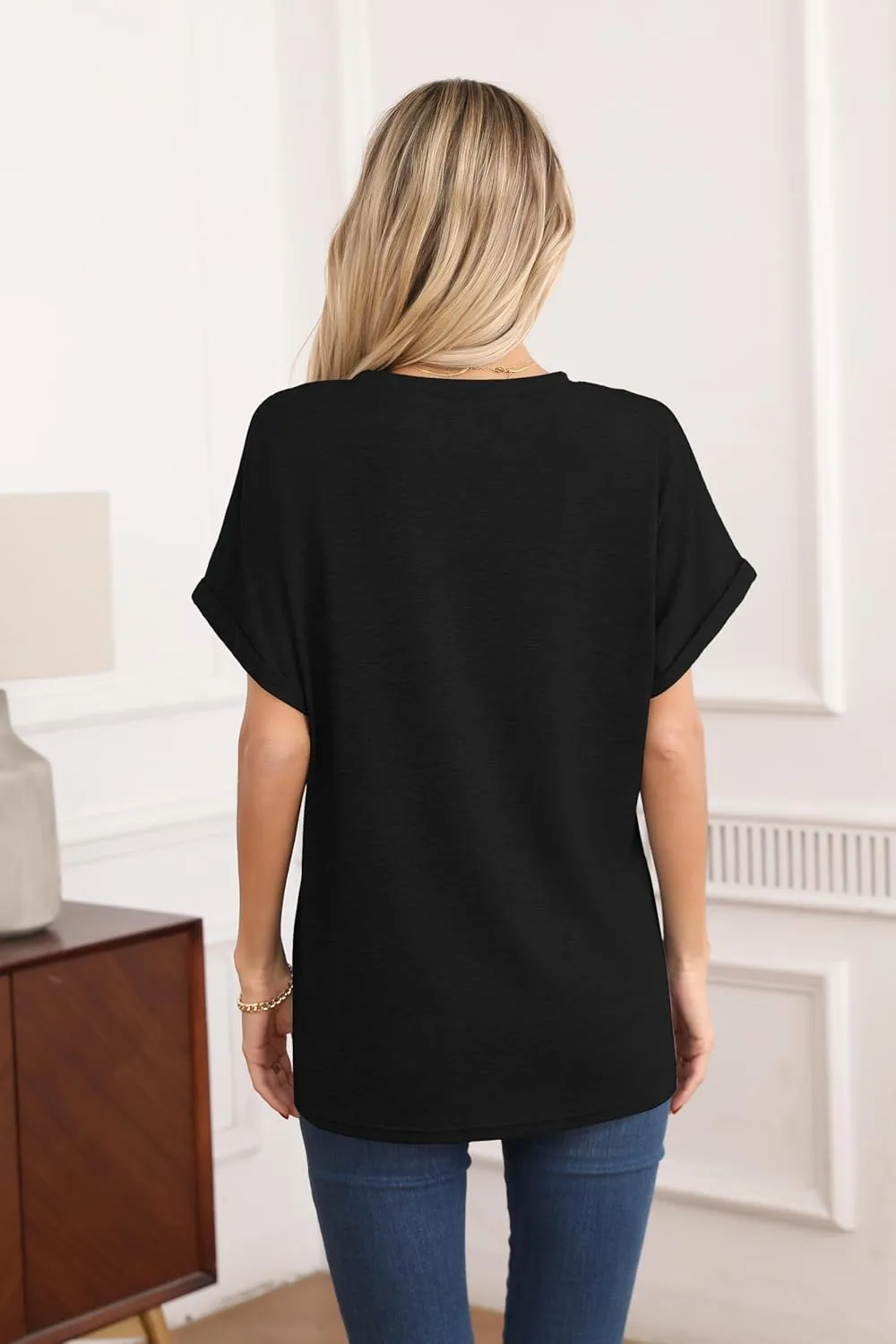 HIYIYEZI Womens Oversized T Shirts Loose Fit Crewneck Short Sleeve Summer Casual Tops