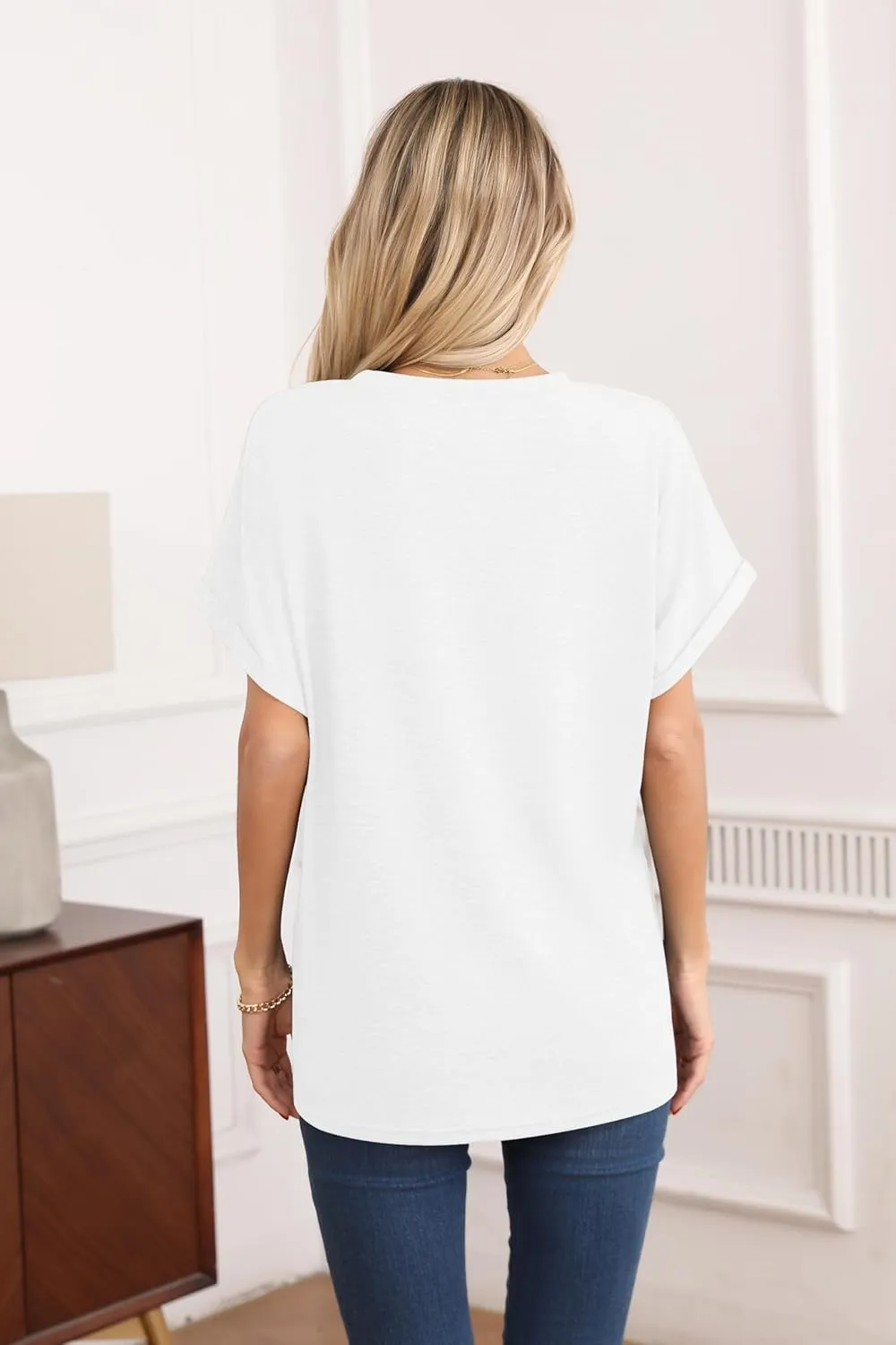 HIYIYEZI Womens Oversized T Shirts Loose Fit Crewneck Short Sleeve Summer Casual Tops