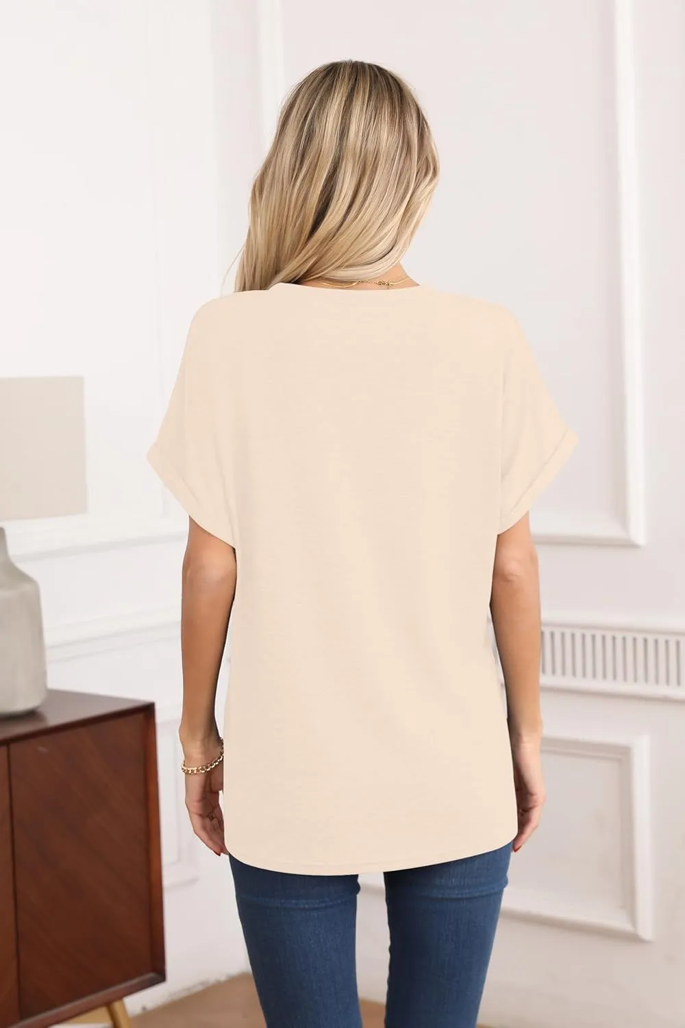 HIYIYEZI Womens Oversized T Shirts Loose Fit Crewneck Short Sleeve Summer Casual Tops