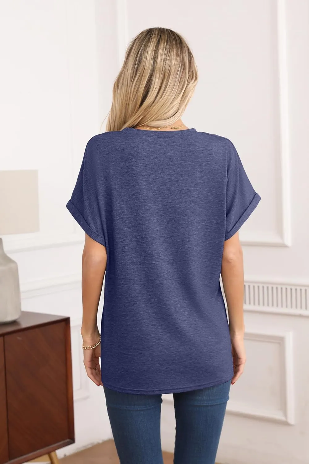 HIYIYEZI Womens Oversized T Shirts Loose Fit Crewneck Short Sleeve Summer Casual Tops