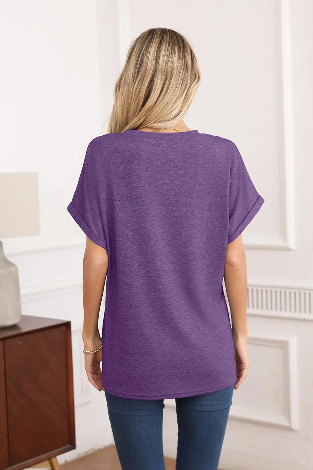 HIYIYEZI Womens Oversized T Shirts Loose Fit Crewneck Short Sleeve Summer Casual Tops