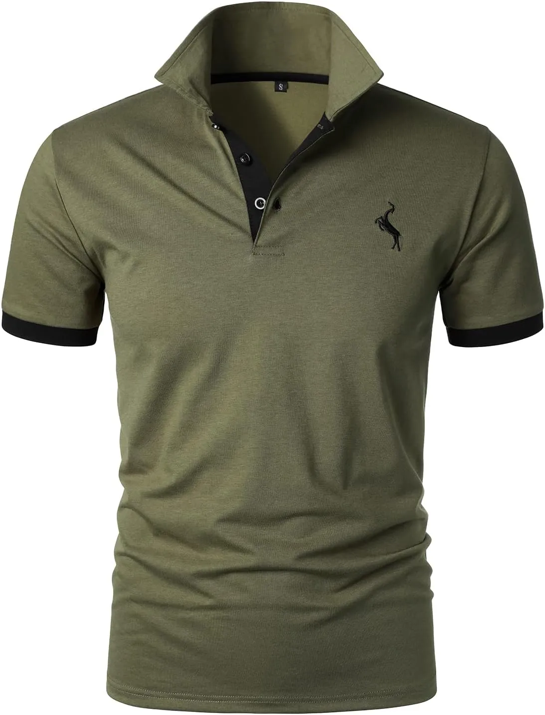 HOOD CREW Mens Classic Polo Shirt Short Sleeve Shirts Lightweight Casual Tops
