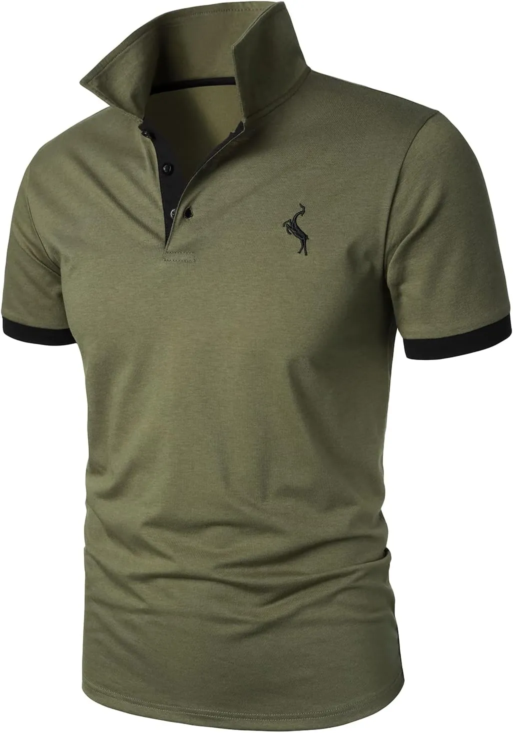 HOOD CREW Mens Classic Polo Shirt Short Sleeve Shirts Lightweight Casual Tops