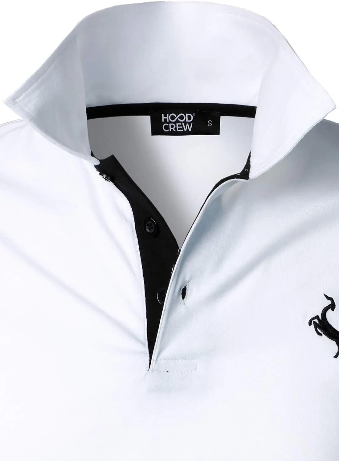 HOOD CREW Mens Classic Polo Shirt Short Sleeve Shirts Lightweight Casual Tops