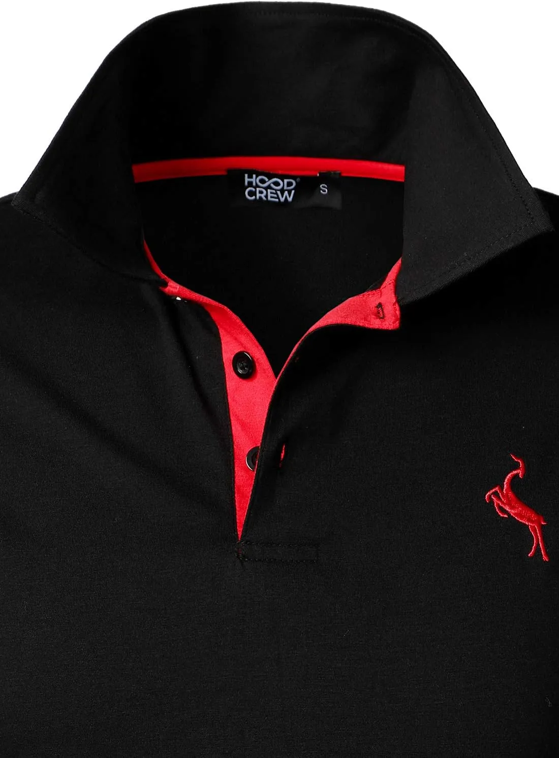 HOOD CREW Mens Classic Polo Shirt Short Sleeve Shirts Lightweight Casual Tops