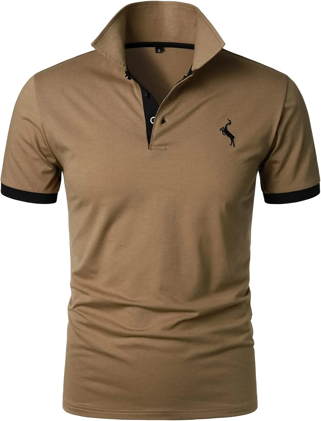 HOOD CREW Mens Classic Polo Shirt Short Sleeve Shirts Lightweight Casual Tops