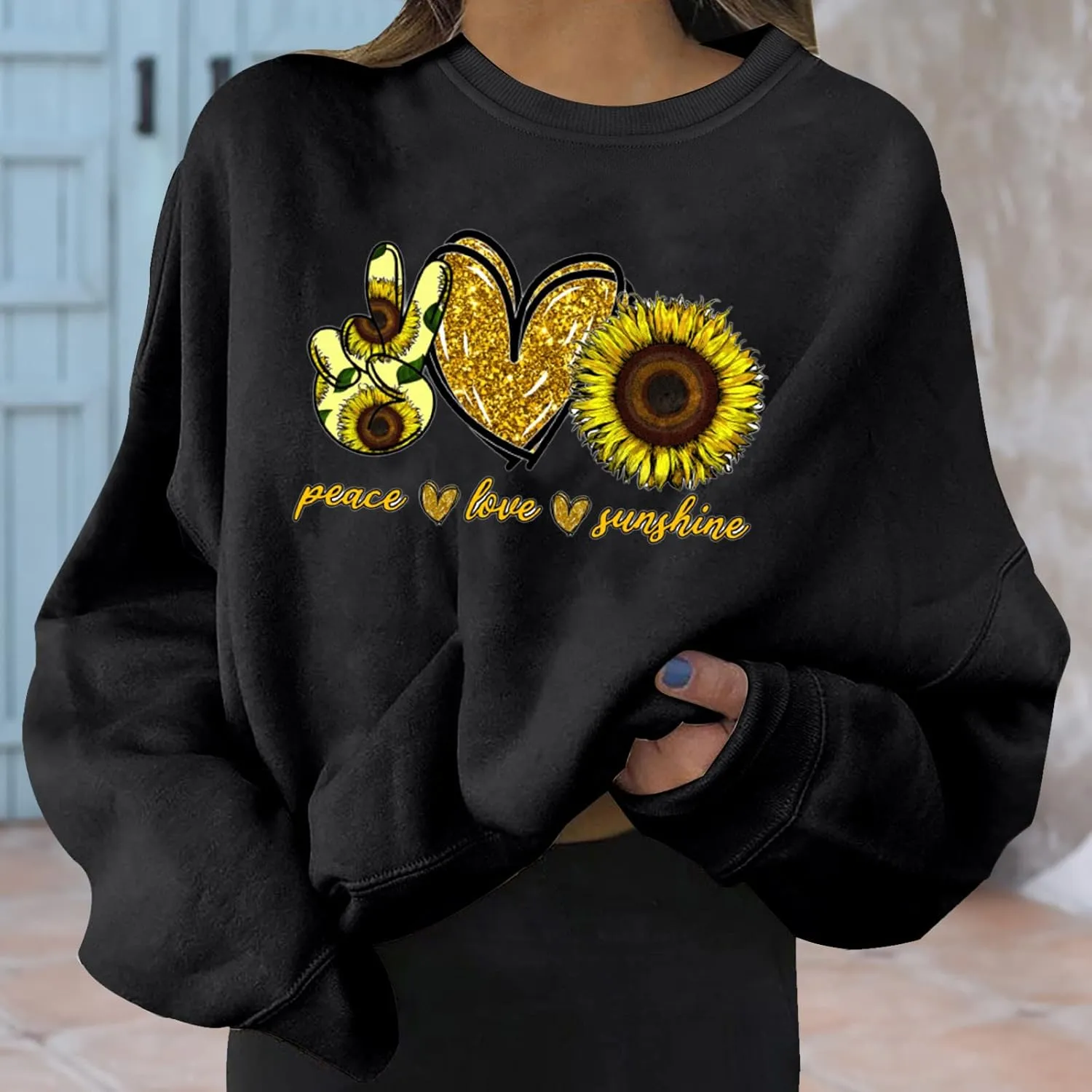 Hoodies for Teen Girls 14-16 Aesthetic Fashion Women's Warm Sweatshirt Casual Long Sleeve O Neck Soft Love